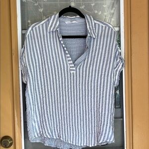Jane and Delancey Blue and White Striped Blouse